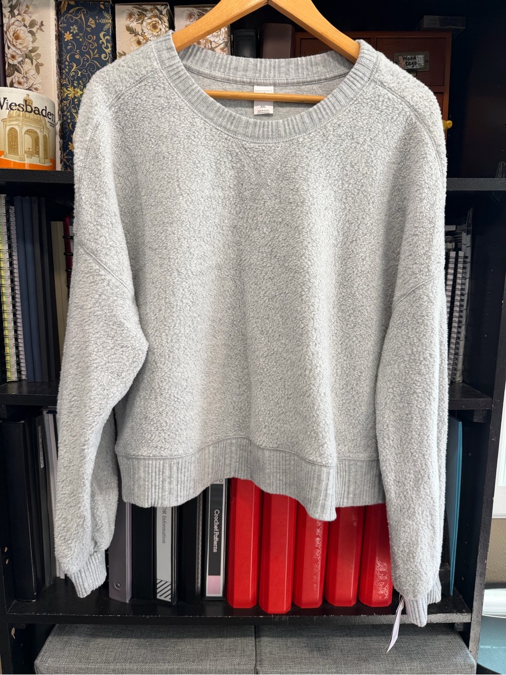 Auden Light Gray Fleece Crewneck Sweater